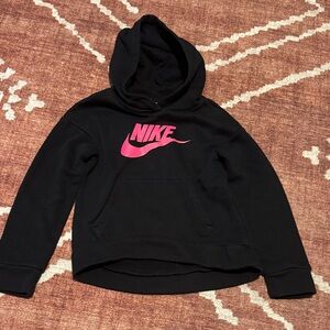 Nike Black Hoodie with Pink Logo for Kids